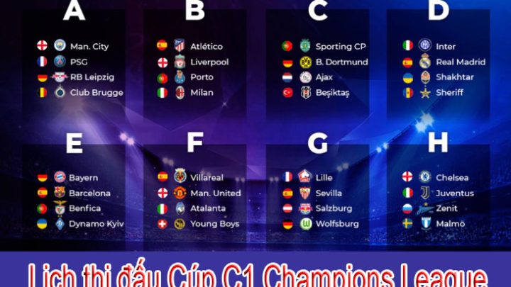 Lịch thi đấu Cúp C1 Champions League 2021/22