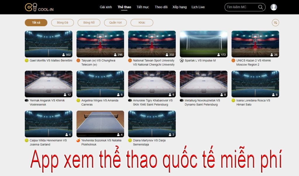 App xem thể thao quốc tế miễn phí